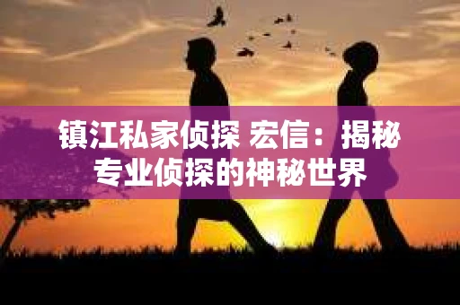 镇江私家侦探 宏信：揭秘专业侦探的神秘世界