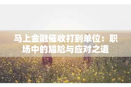 马上金融催收打到单位：职场中的尴尬与应对之道
