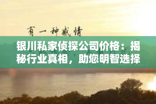 银川私家侦探公司价格：揭秘行业真相，助您明智选择
