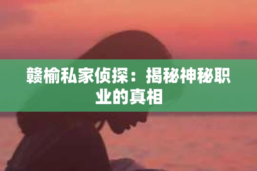 赣榆私家侦探：揭秘神秘职业的真相