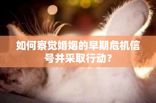 如何察觉婚姻的早期危机信号并采取行动？