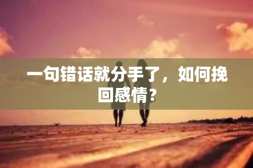 一句错话就分手了，如何挽回感情？